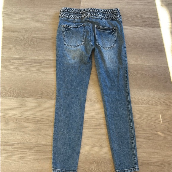 Free People Braided Belt Slit Pocket Skinny Jeans Size 26 - Picture 4 of 8